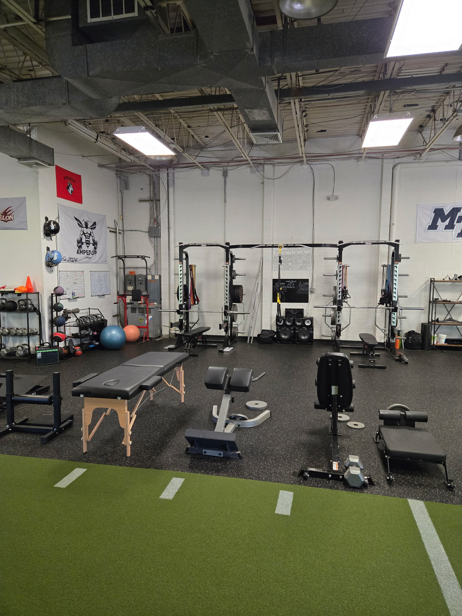 Strength racks and training equipment inside Depugh Performance and Fitness